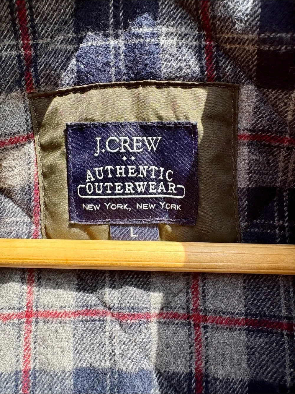 J. Crew Authentic Outerwear Men's Quilted Flannel Lined Olive Green Vest
